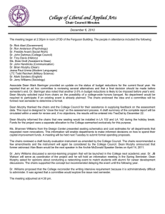 College of Liberal and Applied Arts  Chair Council Minutes December 6, 2010