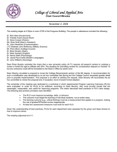 College of Liberal and Applied Arts Chair Council Minutes November 2, 2009