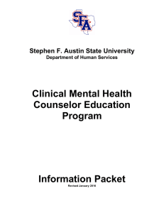 Clinical Mental Health Counselor Education Program Information Packet