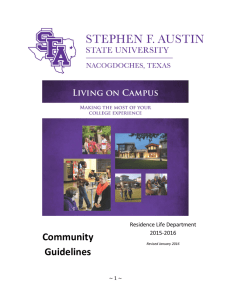 Community Guidelines Residence Life Department 2015-2016