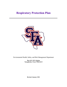 Respiratory Protection Plan Environmental Health, Safety, and Risk Management Department