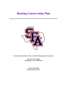 Hearing Conservation Plan  Environmental Health, Safety, and Risk Management Department