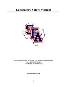 Laboratory Safety Manual Environmental Health, Safety and Risk Management Department