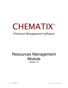 CHEMATIX  Resources Management Module