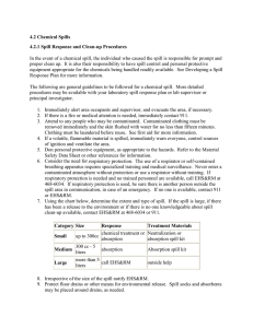 4.2 Chemical Spills 4.2.1 Spill Response and Clean-up Procedures