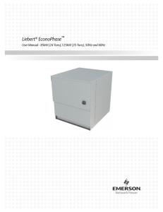 Liebert EconoPhase ™ User Manual - 85kW (24 Tons),125kW (35 Tons), 50Hz and...