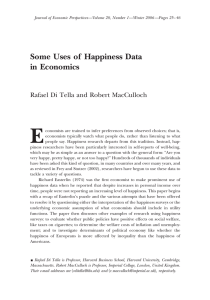 E Some Uses of Happiness Data in Economics