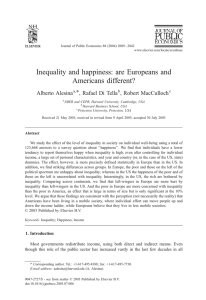 Inequality and happiness: are Europeans and Americans different? *, Rafael Di Tella