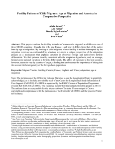 Fertility Patterns of Child Migrants: Age at Migration and Ancestry... Comparative Perspective