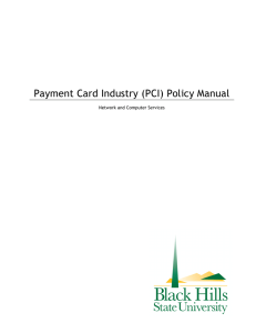 Payment Card Industry (PCI) Policy Manual Network and Computer Services