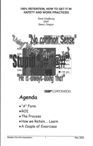 Agenda Form • ROI • The Process