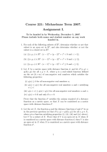 Course 221: Michaelmas Term 2007. Assignment I.