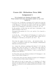 Course 221: Michaelmas Term 2006. Assignment I.