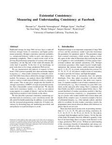 Existential Consistency: Measuring and Understanding Consistency at Facebook