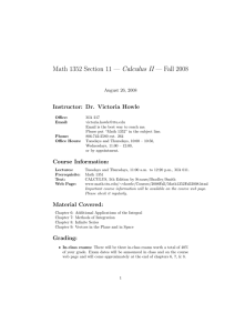 Math 1352 Section 11 — Calculus II — Fall 2008