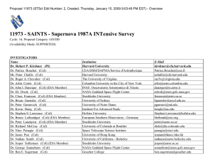 11973 - SAINTS - Supernova 1987A INTensive Survey