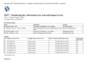 12077 - Monitoring the Aftermath of an Asteroid Impact Event
