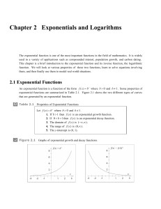 Chapter 2   Exponentials and Logarithms