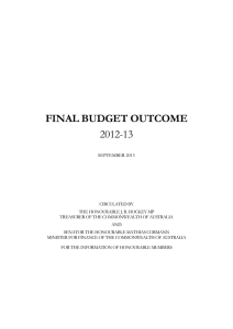 FINAL BUDGET OUTCOME 2012-13