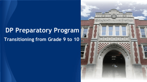 DP Preparatory Program Transitioning from Grade 9 to 10