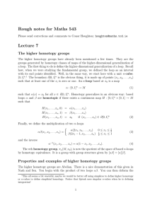 Rough notes for Maths 543 Lecture 7 The higher homotopy groups