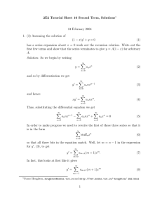 2E2 Tutorial Sheet 16 Second Term, Solutions 24 February 2004