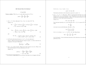 2E2 Tutorial Sheet 20, Solutions 30 April 2004 Vectors calculus