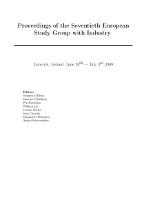 Proceedings of the Seventieth European Study Group with Industry