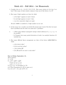 Math 411 - Fall 2014 - 1st Homework.