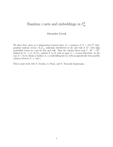 Random ε-nets and embeddings in ` N ∞ Alexander Litvak