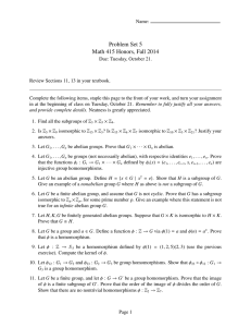 Problem Set 5 Math 415 Honors, Fall 2014