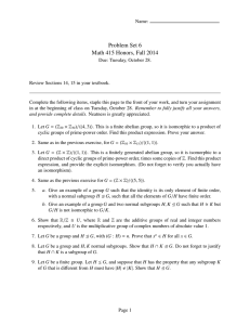 Problem Set 6 Math 415 Honors, Fall 2014