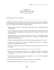 Problem Set 8 Math 415 Honors, Fall 2014