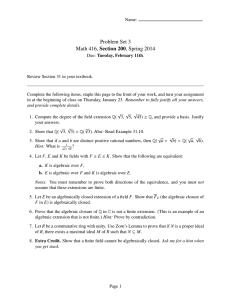 Problem Set 3 Math 416, Section 200, Spring 2014