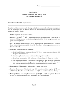 Problem Set 7 Math 416, Section 200, Spring 2014