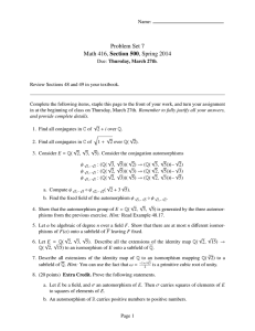 Problem Set 7 Math 416, Section 500, Spring 2014