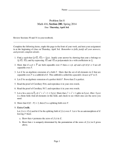 Problem Set 8 Math 416, Section 200, Spring 2014