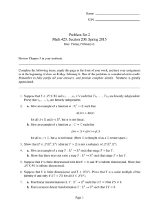 Problem Set 2 Math 423, Section 200, Spring 2015