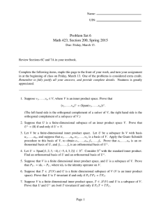 Problem Set 6 Math 423, Section 200, Spring 2015