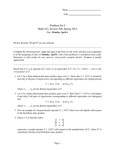 Problem Set 8 Math 423, Section 200, Spring 2015