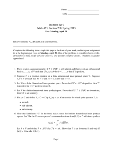 Problem Set 9 Math 423, Section 200, Spring 2015
