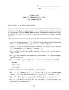 Problem Set 9 Math 423, Section 500, Spring 2015