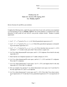 Problem Set 10 Math 423, Section 500, Spring 2015