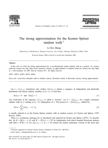 The strong approximation for the Kesten–Spitzer random walk  Li-Xin Zhang