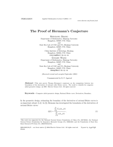 The Proof of Hermann’s Conjecture Renjiang Zhang PERGAMON