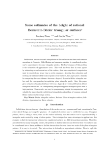 Some estimates of the height of rational Bernstein-B´ ezier triangular surfaces ∗