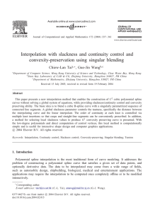 Interpolation with slackness and continuity control and convexity-preservation using singular blending