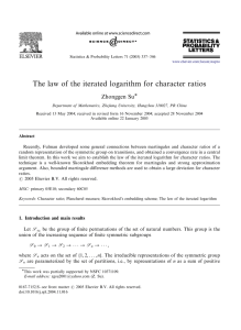The law of the iterated logarithm for character ratios Zhonggen Su
