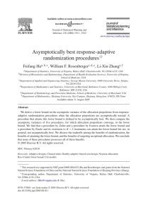 Asymptotically best response-adaptive randomization procedures 夡 Feifang Hu