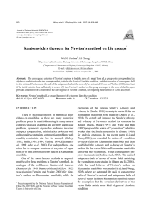 Kantorovich’s theorem for Newton’s method on Lie groups  WANG Jin-hua